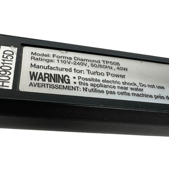 Turbo Power Forma Diamond TP506 Hair Straightener Ceramic Flat Iron Black 40w - Picture 4 of 9